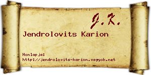 Jendrolovits Karion névjegykártya